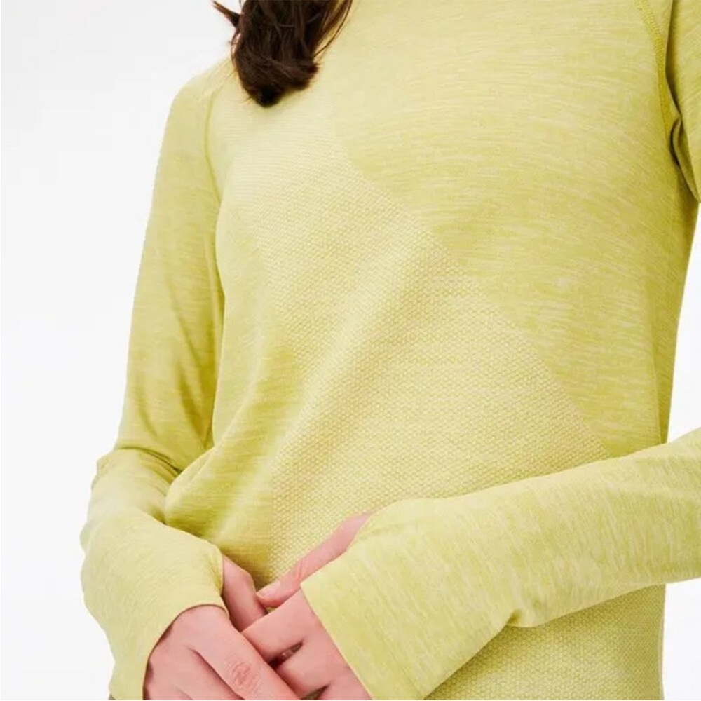 Outdoor Voice Thistle Seamless Longsleeve Top- Green/yellow